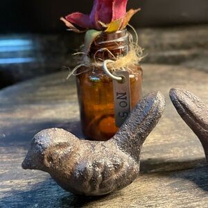 Rustic Brown Bird Figurine, Cast Iron